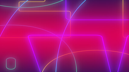 Abstract dark pink purple neon light gradient background.3d render illustration.