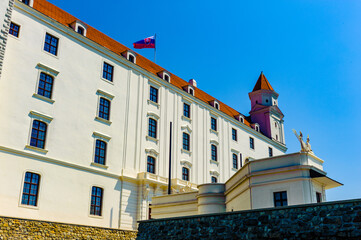 Architecture of Bratislava, capital of Slovakia, which lays on both banks of the Danube River and the left bank of the Morava River.