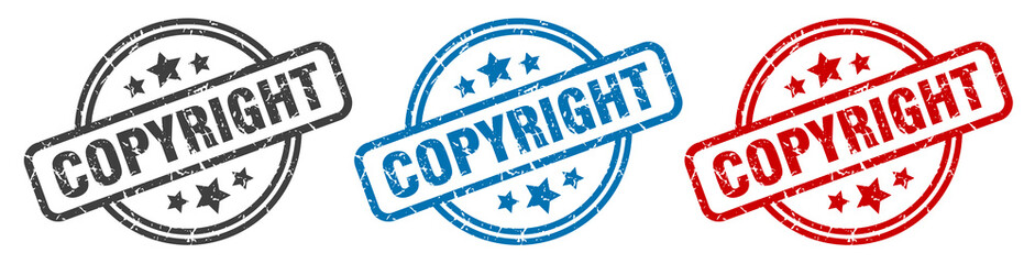 copyright stamp. copyright round isolated sign. copyright label set