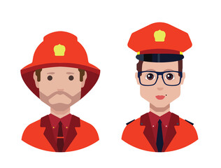 Fireman avatar vector icon isolated