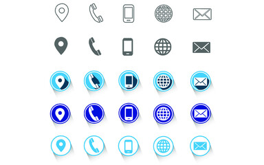 5 different contact information web icon all 25 icons in vector format