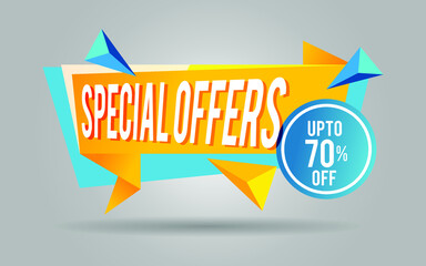 special offer sale banner -70 orange and blue color -70 big sale banner in vector format.