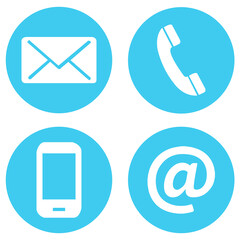 Communication flat vector icon set