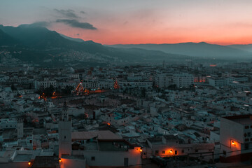 Tetouan in Northern Morocco with Rif Mountains in the background
