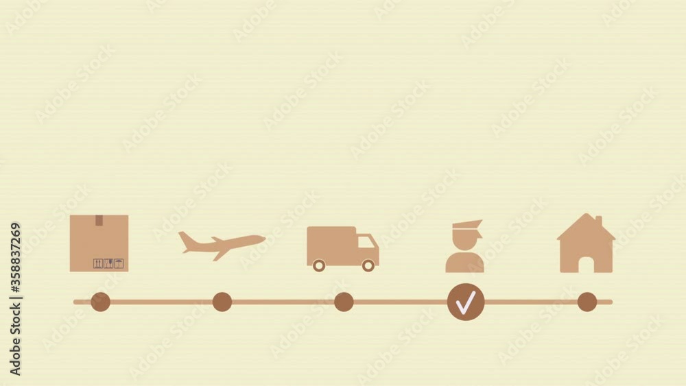Poster package tracking app or web page, from shipment to delivery, copy space (3d render)