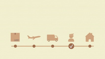 package tracking app or web page, from shipment to delivery, copy space (3d render)