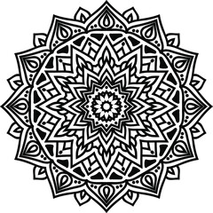 Vector mandala art or circular pattern for decoration elements, meditation poster, stress relief, henna, adult coloring book page, decoration card.
