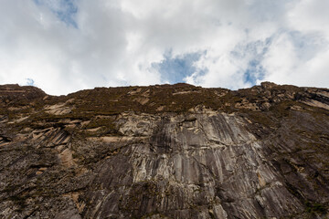 Part of the Andes mountain with clouds.