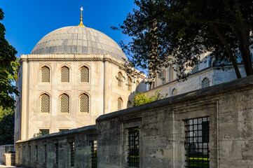 Fototapeta na wymiar It's Hagia Sophia, a former Greek Orthodox patriarchal basilica (church), later an imperial mosque, and now a museum in Istanbul, Turkey.