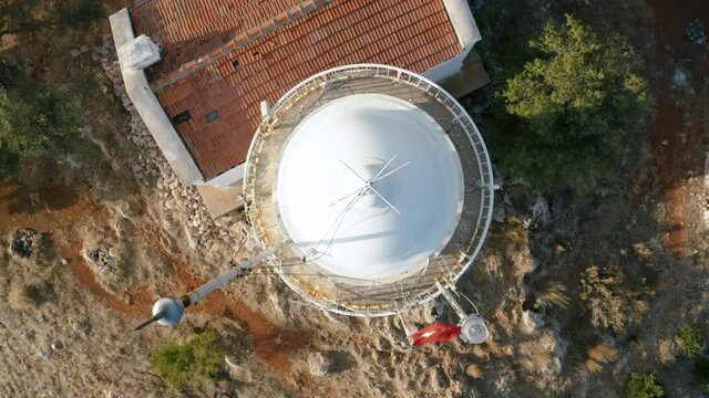 4K high quality aerial video footage of lighthouse  in the middle of green wild woods. Beautiful landscape of Turkey 