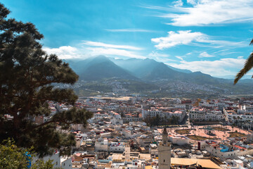 Tetouan in Northern Morocco with Rif Mountains in the background
