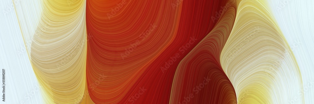 Poster abstract colorful waves style with saddle brown, light gray and bronze colors. can be used as header