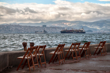 Chair Seats near the Seaside Holiday Concept