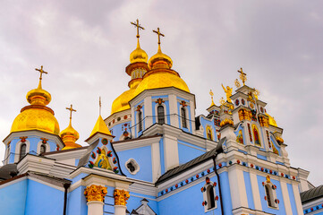 Fototapeta na wymiar St. Michael's Golden-Domed Monastery, a functioning monastery in Kiev, Ukraine.