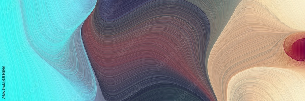 Poster energy colorful waves header design with medium turquoise, burly wood and old mauve colors. can be u