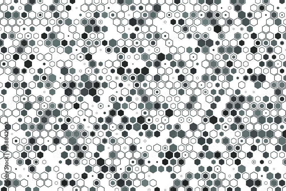 Poster vector abstract hexagon background. futuristic tech illustration with hexagonal elements.
