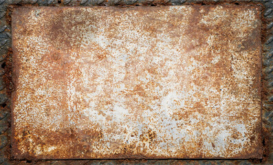 The background image of the iron sheet is rusting caused by prolonged use. rust on old wall background.copy space.