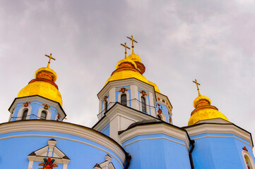 Fototapeta na wymiar Chapels of the St. Michael's Golden-Domed Monastery, a functioning monastery in Kiev, Ukraine.
