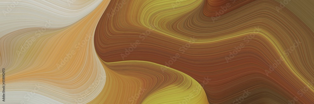 Poster energy decorative curves header design with brown, silver and dark khaki colors. can be used as head
