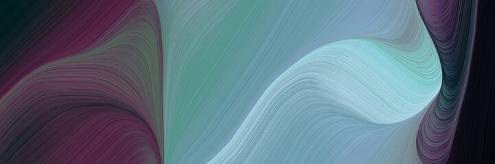 beautiful colorful curves banner design with cadet blue, very dark blue and old mauve colors. can be used as header or banner
