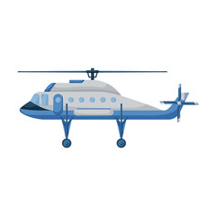 Helicopter vector icon.Cartoon vector icon isolated on white background helicopter.