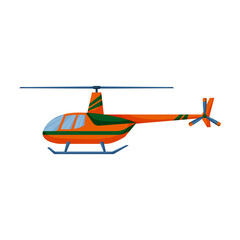 Helicopter vector icon.Cartoon vector icon isolated on white background helicopter.