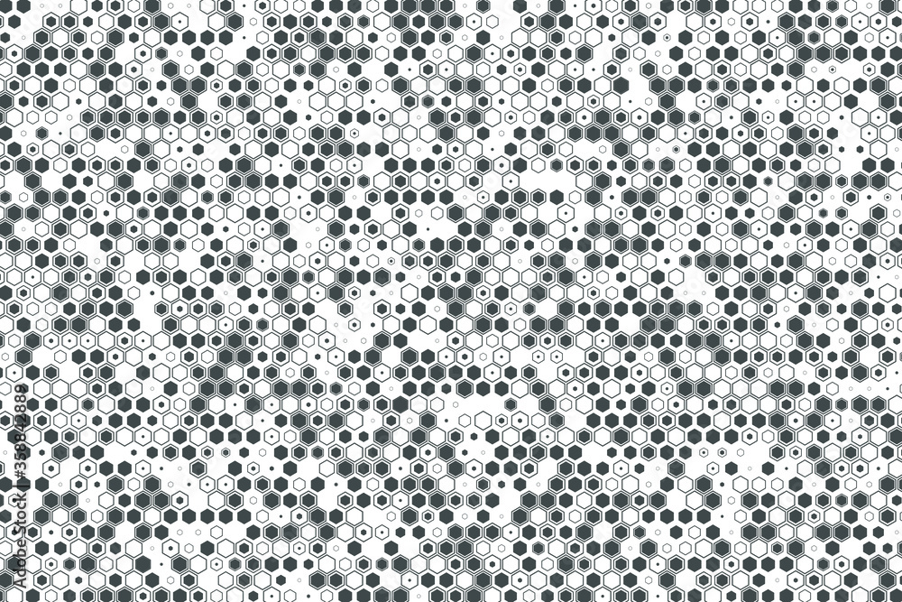 Poster vector abstract hexagon background. futuristic tech illustration with hexagonal elements.