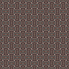 Apple core quilts texture. Bow tie motif. Seamless surface pattern design with interlocking axehead figures.