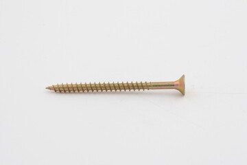 screw is a rod-shaped fastener with a special external thread, a threaded conical end and a head at the other end, designed to connect with soft materials (wood, plastic) by forming a thread in the ho