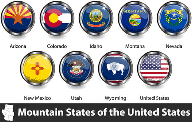 Flags of Mountain States Region, US