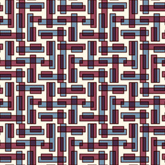 Overlapping rectangulars background. Seamless pattern with overlay geometric figures. Contemporary linear ornament.