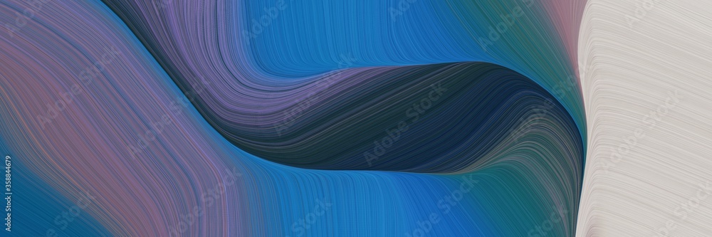 Poster abstract decorative waves header design with teal blue, pastel gray and old lavender colors. can be 