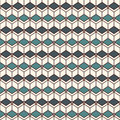 Repeated diamonds background. Geometric seamless pattern with polygons tessellation. Rhombuses and lozenges motif.