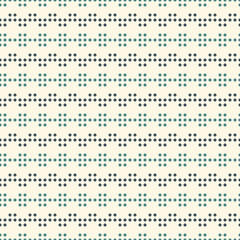 Polka dot seamless pattern. Repeated dotted zigzag stripes texture. Round spots motif. Mini circles abstract wallpaper