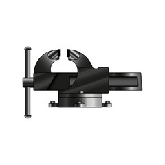 Vice is metalwork. Image for web design on a white background. Hand tool.