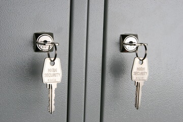 keys in the lock, for business, on a white background, online store