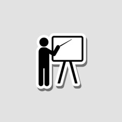 Training teacher sticker Icon isolated on gray background