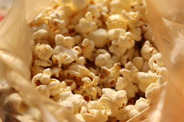 close up of popcorn
