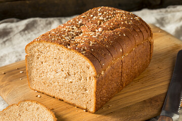 Homemade Whole Wheat Sliced Bread - obrazy, fototapety, plakaty