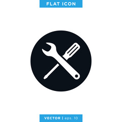 Tools Icon Vector Logo Design Template. Screwdriver and Wrench Icon
