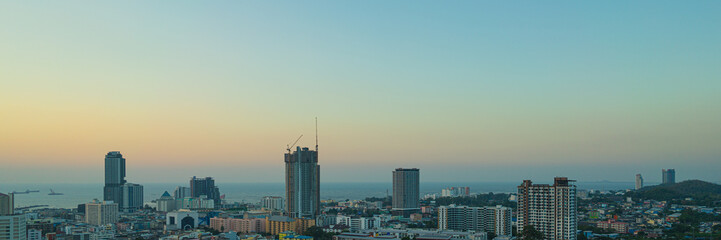 Fototapeta premium City scape at sunset.