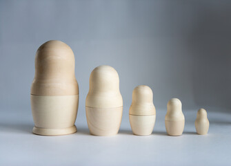 Wooden doll. wood dolls, isolated on white background.