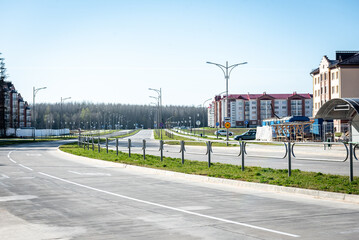 Obraz premium Urban road with markings and signs.