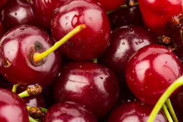 Сherry berries isolated on white background. With clipping path.