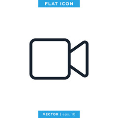 Video Camera Icon Vector Logo Design Template. Camcorder Symbol