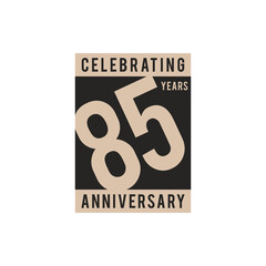 85 Years Anniversary Celebration Vector Logo Design Template