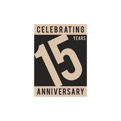 15 Years Anniversary Celebration Vector Logo Design Template