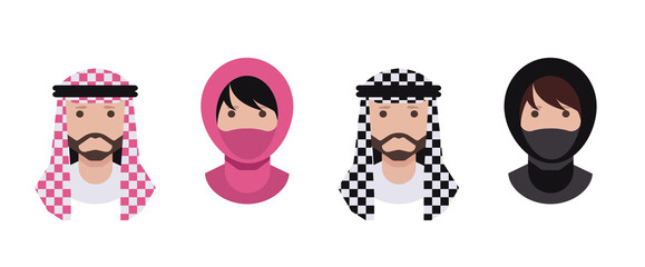 Arabic Woman and man Avatar vector
