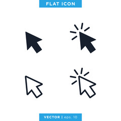 Pointer Arrow Icon Vector Design Template. Click Sign
