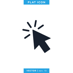 Pointer Arrow Icon Vector Design Template. Click Sign